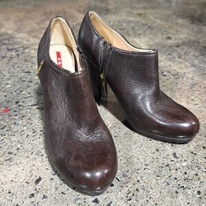 Prada, Women's Brown Leather Ankle Booties size 37 (7)